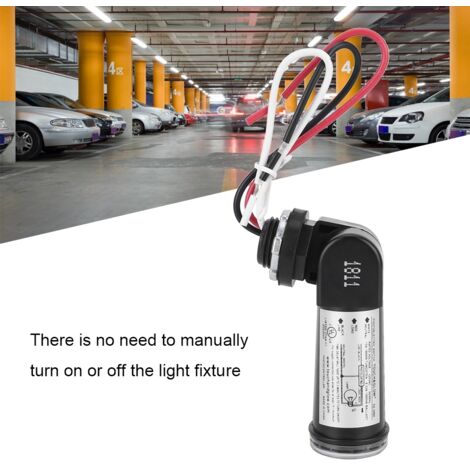 Commande photodétecteur intelligent automatique ON/OFF - 50/60Hz, 220V AC, PC, 10.9cm x 3.1cm, pour lampes (600W halogène, 480W fluorescent) (1/5)