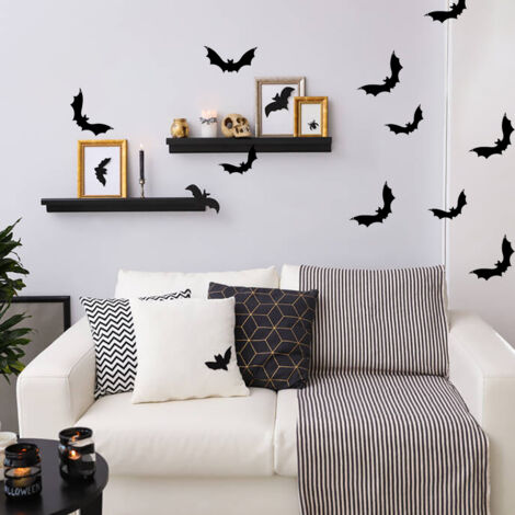 [Décoration Halloween] [Silhouette Bat] [Metal Bat] 3 pièces en acier inoxydable grande/medium/petite pour intérieur/extérieur (1/5)