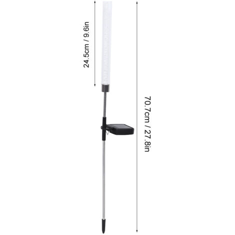 [Lampadaire Solaire] 2Pcs Jardin Décoratif LED Éclairage Sécurité Extérieur Coloré IP65 Pathway Lumière Autonomie Longue (1/5)