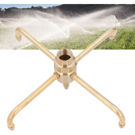 [Rotating Fountain Nozzle] Brass Sprinkler Head Automatic Rotation 4 Arms Adjustable Sprayer for Garden Pond Pool Courtyard G1in Model (1/5)