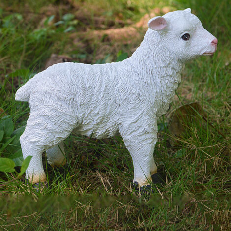 Statue de Mouton, Lamb Figurine en Résine de Haute Qualité, Sculpture de Jardin Décoratif pour Intérieur et Extérieur (1/5)