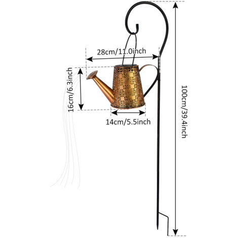 【Lantern】 Lanterne Solaire Imperméable pour Décor de Jardin avec Canne de Lumière LED Métallique et Support Shepherd Hook (1/5)