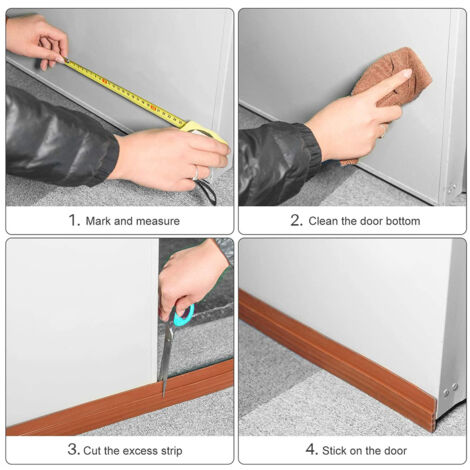 Seuil de porte anti-intrusion et isolant [Stop draft] Silicone flexible ajustable waterproof blanc/gris/noir/marron taille 100x4x4cm 1pc incl. (1/5)
