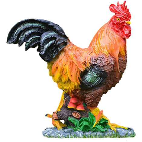 Figurine Résine Décor de Jardin Coq Poule Poussins Marron Rouge Modèle Poultry Gift Ornement (1/5)