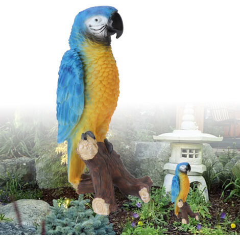 Statue de Perroquet en Résine - Perroquet de Simulation - Statue en Résine pour Décor d'Extérieur et d'Intérieur - Animal en Résine avec Sculpture de Jardin - Ornement de Jardin en Résine - Perroquet (1/5)