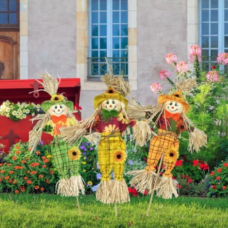 [Décorations d'Automne] + [Scarecrow] + [Statue Cute] + [Miniature Halloween Pumpkin Ornaments - 15.7 Inches - 3 Colores] (1/5)