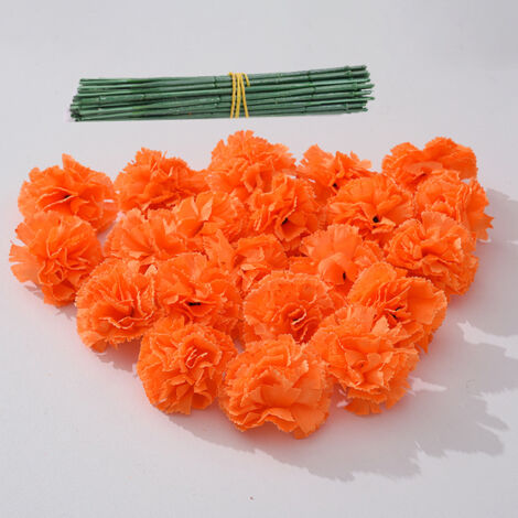Fleur Artificielle Marigold / 50Pcs / Fleurs d'Oranges / DIY Décoration Divali Fête Maison Fleur Garland (1/5)