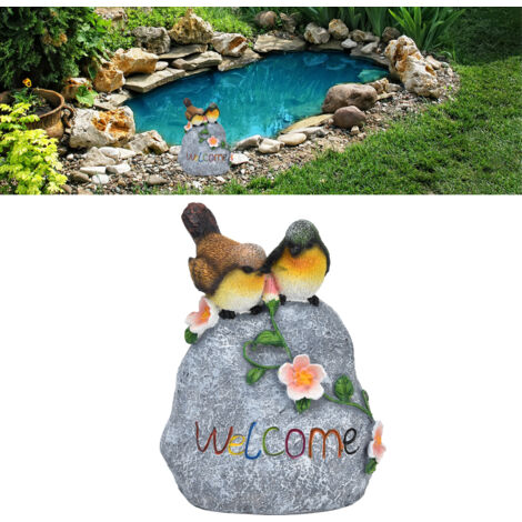 Statue de Bienvenue Sculpture Résine Résistant Doux Double Sparrow Ornement Décoratif de la Maison pour Jardin et Patio (1/5)