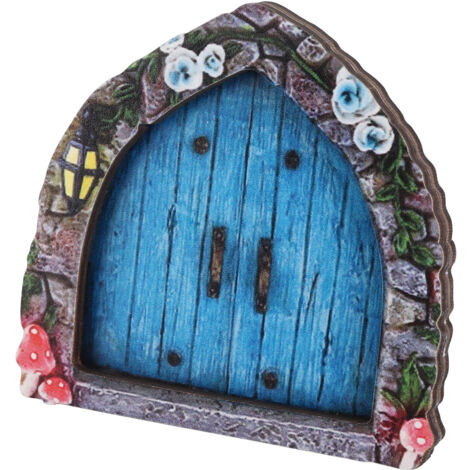Porte Fée Miniature Bois Décor Jardin Outdoor Porte Sculpture Enfant Art Mur Arbre Modèle 8-10cm (1/5)