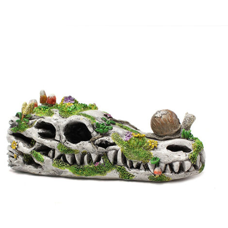Statue Fossile de Tête de Dragon : Sculpture Innovante pour Jardin et Patio avec Détails Vivants et Design Mystérieux en Résine Synthétique (18.5x7.5x7.5cm)