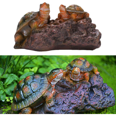 Figurine Tortue Résine Double Ornement Tortue Sculpture Décor Longévité Maison Bureau Salle d'étude (1/5)