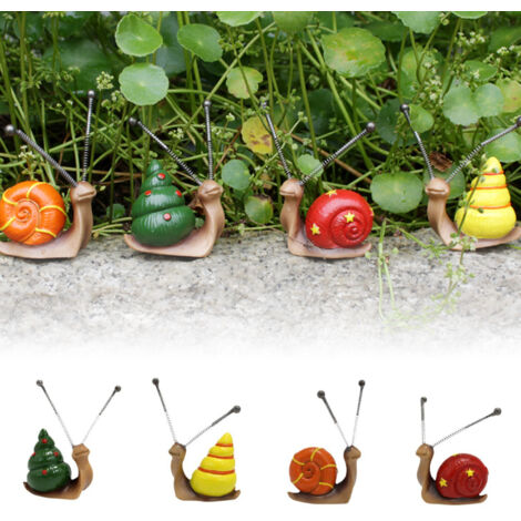 Figurine d'escargot Miniature Colorée - 4 Statues Décoration de Jardin, Intérieur/Extérieur, Résistant et Détaillé (1/5)