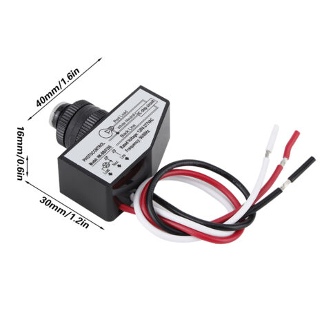 Interrupteur Photoelectric Haute Puissance ABS IP65 pour Garden 120-277VAC 50/60Hz 40x16x30mm (1/5)