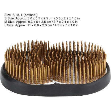 Pin Holder Flower for Arrangement, Arrangement Kenzan, Sun Moon Shape, Lead Copper Needles, Rubber Gasket Protection, M Size 9.3cm (1/5)