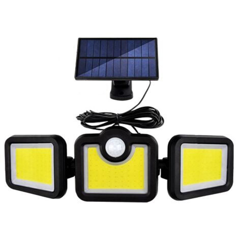 [Projecteur Solaire Extérieur] [Lumière LED] Lumière Solaire à Détection de Mouvement IP65, Batterie Remplaçable, 3 Modes d'Éclairage, Blanc ou Jaune, Dimensions 15x13x5cm, Poids 480g (1/5)