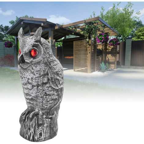 Effraie en plastique avec yeux lumineux - Décoration pour jardin résistant à l'eau (15.6cm x 5.9cm) (1/5)