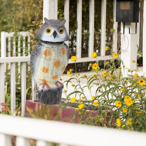 Statue de Hibou Décorative pour Éloigner les Oiseaux - Faucon Effrayant en Plastique avec Côté Bas pour Le Sand (1/5)