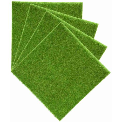 Gazon artificiel pour décoration miniature - Pelouse synthétique (30x30cm) - Plastique vert (1/5)