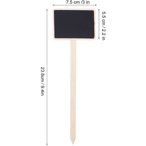 Plaquettes de jardin décoratives Bois 10Pcs Signes pour plantes Mini tableau noir Messages (1/5)