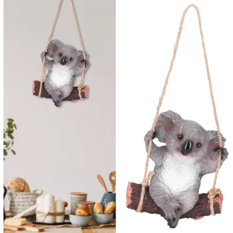 Sculpture suspendue Koala - Statue animal d'extérieur résine synthétique - 23x12x24cm / 830g - Décor patio jardin salon (1/5)