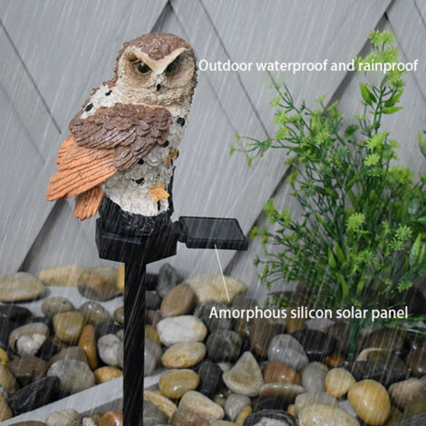Lampe Solaire Décorative OWL - Figurine Chouette LED ABS Résine, Lumière Solaire Imperméable pour Jardin et Patio, Élément Ornemental pour Terrasse (1/5)