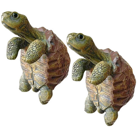 Décoration aquatique suspendue - 2 tortues en résine - Pendentif créatif pour aquarium ou terrarium (1/5)