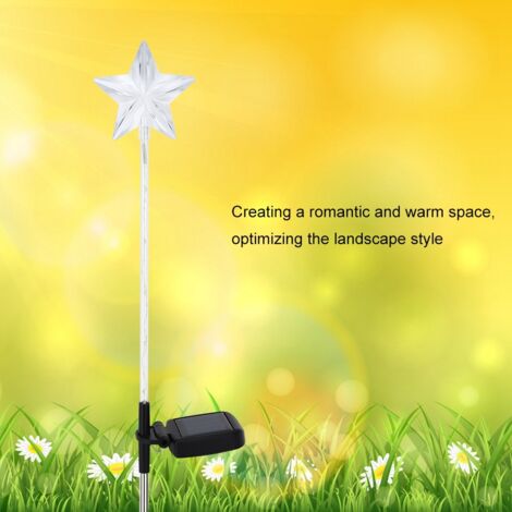 Lampe Solaire avec 6 LED pour Jardins et Intérieurs - Éclairage Coloré Décoratif Style Star - Écologique et Facile à Installer (1/5)