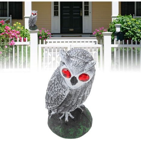 Effaroucheur de Pigeons Plastique Réeliste avec Yeux Rouges Lumineux pour Jardins, Détails Finis et Résistant aux Intempéries, Décoration et Protection Écologique (1/5)
