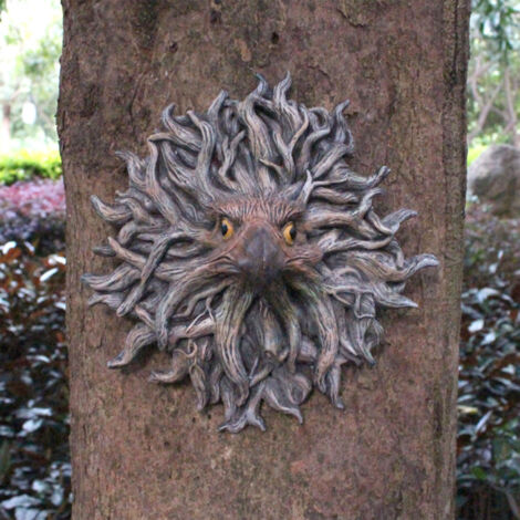 Décoration pour jardin Décor en tête d'aigle Sculpture résine réaliste pour pendre aux arbres Dimensions: 21.7x22x10cm Poids: 765g (1/5)