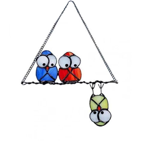 Décoration Fenêtre [Style Owl] Design Multicolore Fer Forgé [Dimensions 25x21cm] [Lot 1] (1/5)