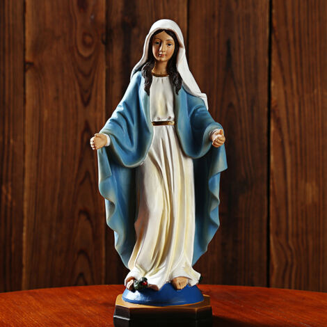 Statue de la Vierge Marie en résine, figurine religieuse chrétienne, 21.5x10x6.3cm, décoration pour maison et cadeau inspirant