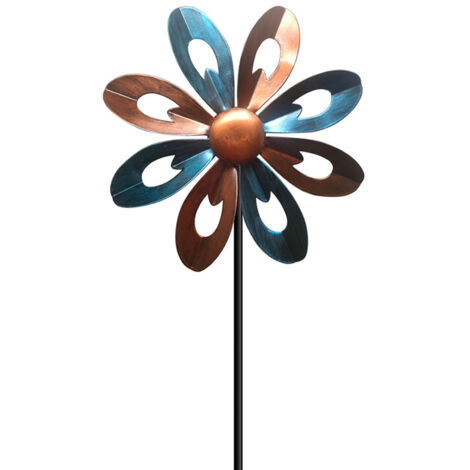 [Girouette de jardin] Girouette Premium G 68×22×9.5cm Blue Copper en fer, rotation efficace, installation simple, ensemble unique pour décoration extérieure (1/5)