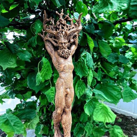 Statue de jardin en résine homme et femme figurines décoratives sculptées artisanales 16cm couleur naturelle lot de 1 (1/5)