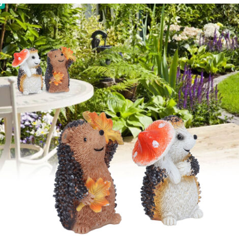 Figurine Résine Hérisson Décoration Micro Paysage Animal - Ensemble 1 Paire - Matière Synthétique - Dimensions 5.5x4x6.5cm - Idée Cadeau Éducatif (1/5)