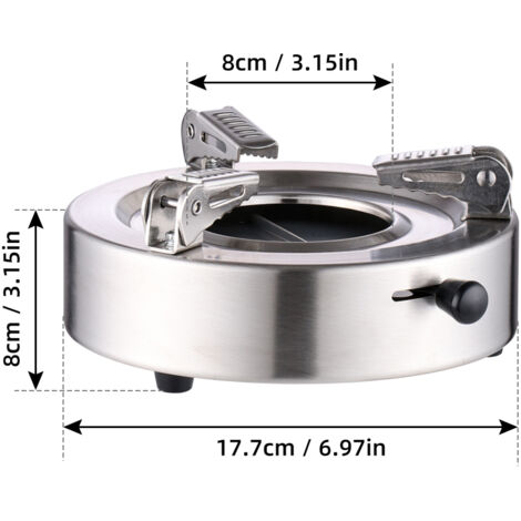 Réchaud à Alcool Portatif Mini Stove Acier Inoxydable Furnace Puissance Adjustable Léger Anti-Vent pour Camping Barbecue Hot Pot Cuisine Outdoor Silvery (1/5)