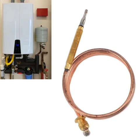 Thermocouple Remplacement pour Four, Appareil de Gaz, Chauffage et Ballon d'eau Chaude - Sonde de Température Protecteur Anti-Flamme (35.4in/900mm) avec 5 Accessoires (1/5)
