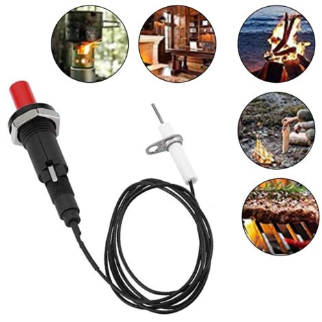 Kit de démarrage par ignition piezoelectrique BBQ Grill avec thermocouple - Kit Piezo 1 sortie 2, câble 1000mm, aiguille ignition 5cm, pour gaz propane/naturel (1/5)