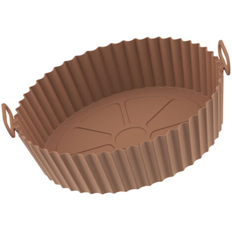 Housse pour Fryer en Silicone alimentaire épaisse et réutilisable - 17,5cm rond brun (1/5)