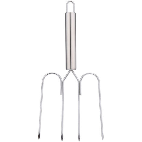 Fourche de Rôtisserie Inox + Panier Gril BBQ - Ensemble Pratique pour Cuisine et Barbecue