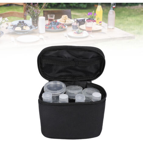 Set de Flacons d'Épices pour Camping BBQ Transparent PET Portable avec Sac, 9 Pièces, 30-100ml, Matériau Alimentaire (1/5)