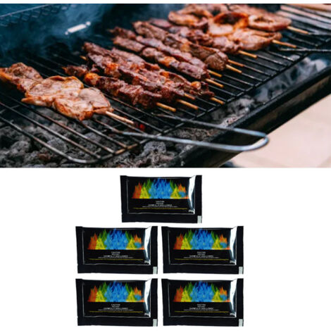 [Packets de Flammes Colorées 25g] [5Pcs BBQ Camping] [Magique] [5 Paquets Colorants pour Feu de Bois, Camping, Fêtes, Usage Intérieur/Extérieur avec Flammes Vibrantes Bleu, Violet, Rouge, Vert, Jaune, (1/5)