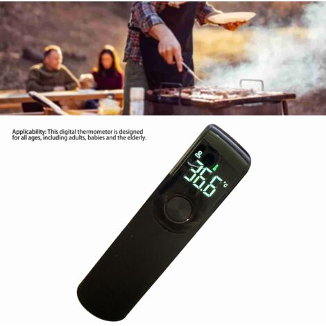 Thermometre frontal noir mini portable non-contact infrarouge avec écran numérique pour la famille (1/5)