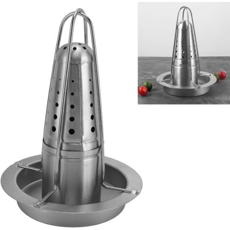 Tournebroche Vertical Stainless Steel 1 Set x Chicken Roaster Rack (5 Parts) Roaster Holder BBQ Grill Outdoor Portable Detachable (1/5)