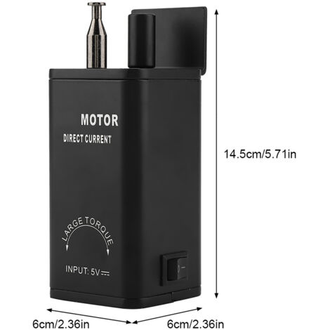 Moteur de rotisserie barbecue DC 5V, aluminium noir, 525g, avec cable USB, 30 x 30 x 36 inch (1/5)