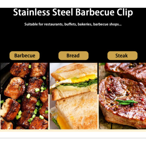 Pince de Cuisine en Acier Inoxydable avec Dents pour BBQ et Grill, 25,5 cm (1/5)