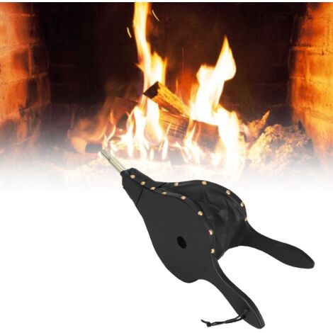 Soufflet pour Feu 18.7x7.7in Bois Antique avec Sangle pour BBQ Grill Camping Extérieur Plateau Coupe Bois Petit avec Sac Imperméable (1/5)