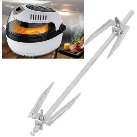 [Barbecue Rotisserie] [Fourchette Rotative Grill] Fourchette Rotisserie Grill En Acier Inoxydable pour Poulet avec Fourchettes et Axe Rotatif - Accessoire Friteuse Grilled Chicken Fork (1/5)