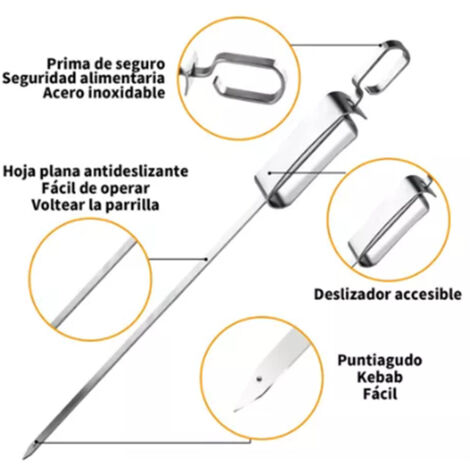 [Sets à Barbecue] Transat-Savoureux SBB-410 41cm/10pièces, Supports de Cuisson en Acier 304 pour Grill et Camping, Réutilisables avec Finition Glissante et Boucles de Suspension (1/5)