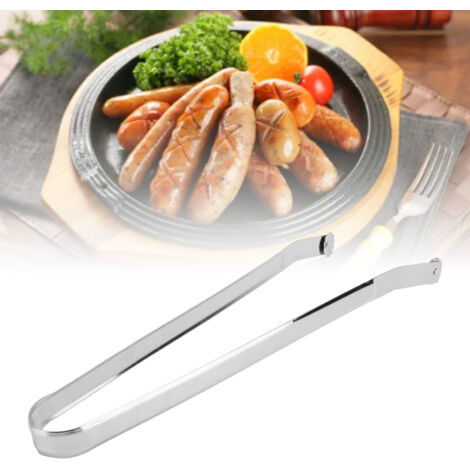 Tongs BBQ Pince à Saucisses en Acier Inoxydable Longue Anti-Slip pour Grill Bacon Viandes Legumes 38cm 304 Stainless Steel (1/5)