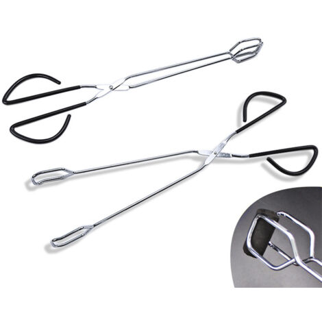 Pince Scissors BBQ - Modèle Premium - Pince de cuisine avec manches en silicone antidérapant pour barbecue, cuisson et pâtisserie (41 cm, Noir) (1/5)